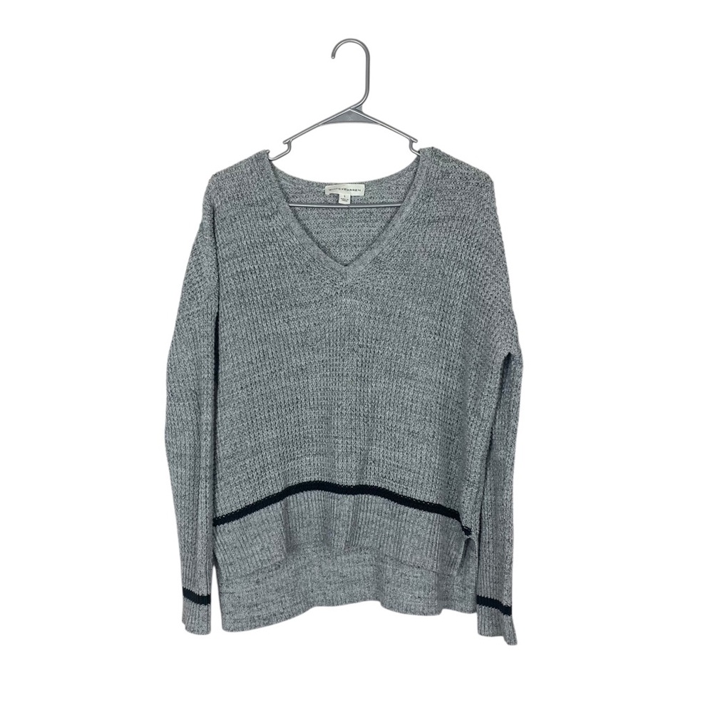 White + warren chunky knit boxy gray sweater size small
